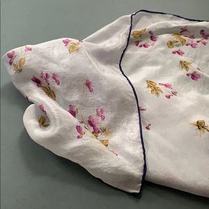 Vintage Silk Scarf with Delicate Floral